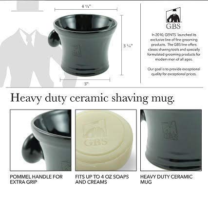 G.B.S Men's set Black Adjustable Safety Razor, Shower Gel Black Ceramic Mug, Lavender Aftershave, Shower Gel, and Shave Soap, Synthetic Brush Beauty and Personal Care G.B.S