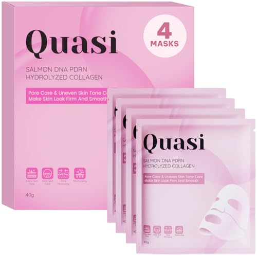 Quasi Salmon PDRN Collagen Mask - Korean Skin care Gel Face Mask for Hydration, Firming & Smoothing Skincare, Collagen Boost & Pore Care - 4 Masks Beauty and Personal Care Quasi Default Title
