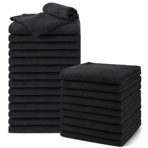 UNIMADE Salon Towels 24 Pack, Microfiber Barber Towels Bulk, (16x29 inches) Hair-Drying Cloth Super Soft Black Hand Cloth for Gym, Bath, Spa Use Beauty and Personal Care UNIMADE Default Title