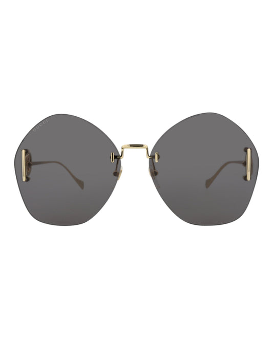 Gucci Round-Frame Metal Sunglasses