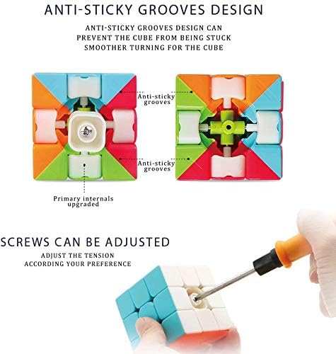 QY Toys Warrior W Speed Cube 3x3 – Stickerless 56mm Magic Puzzle Cube, Educational Toy to Improve Concentration, Standard Edition
