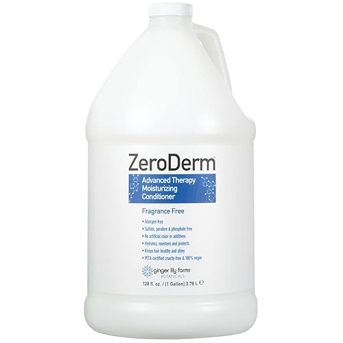 Ginger Lily Farms Botanicals ZeroDerm Advanced Therapy Moisturizing Conditioner for All Hair Types, 100% Vegan, Cruelty and Fragrance Free, 1 Gallon