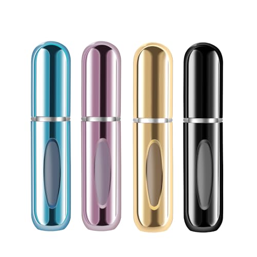 Yamadura Mini Refillable Perfume Portable Atomizer Bottle Refillable Perfume Spray, Refill Pump Case for Traveling and Outgoing (5ml, 4 Pack) 4 Beauty and Personal Care Yamadura Default Title