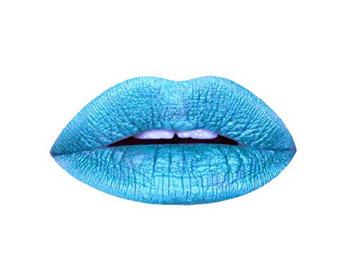 Aromi Metallic Liquid Lipstick | Smudge and Transfer Proof, Bright Blue Lip Color with Shimmery Finish, Vegan, Cruelty-free, Long Wear, Paraben