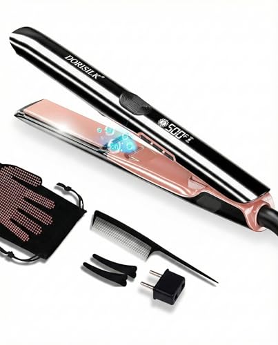 DORISILK 500 Degree High Temp Professional Hair Straightener，30s Fast Heating Ceramic Flat Iron ，2 in 1 Hair Straightener and Curler，Plasma Flat Iron Beauty and Personal Care DORISILK Default Title