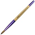 Pana Acrylic Nail Brush Pure Kolinsky Hair Beige Purple Wood Handle with Purple Ferrule Round Shaped Style (Size # 6) Beauty & Personal Care PANA