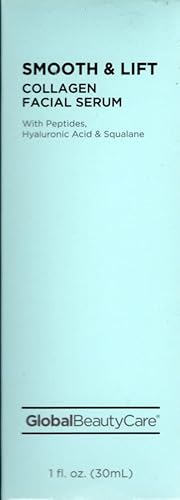 Global Beauty Care Smooth & Lift Collagen Facial Serum - Peptides, Hyaluronic Acid, 1 fl. oz (30mL)