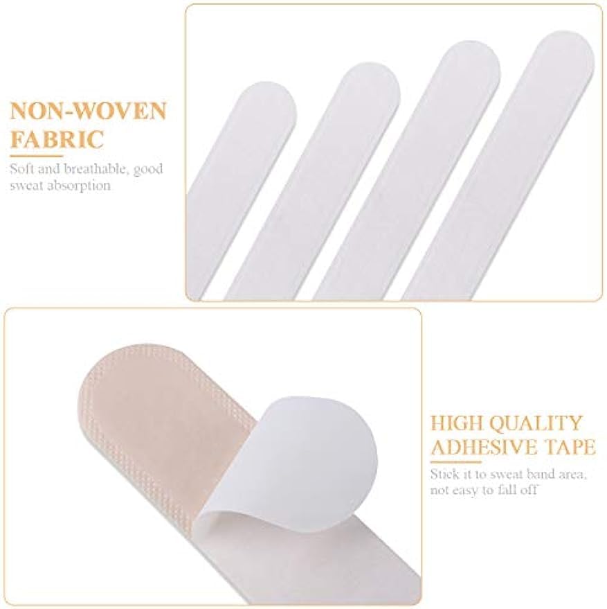 100pcs Collar Protectors Hat Tape Self-Adhesive Neck Liner Pads Against Collar Sweat Stains (White) Beauty and Personal Care RCFINE