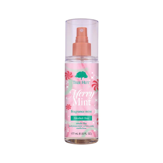 Tree Hut Merry Mint Hair & Body Mist, Spritz On for a Refreshed Feel or Layer with Your Favorite Scents, Versatile Body Spray, Limited Edition