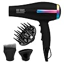 HOT TOOLS Professional Ceramic Rainbow Hair Dryer - Fast Drying Blow Dryer with Quiet Operation and Ion Technology for Long-Lasting and Shinier Hair