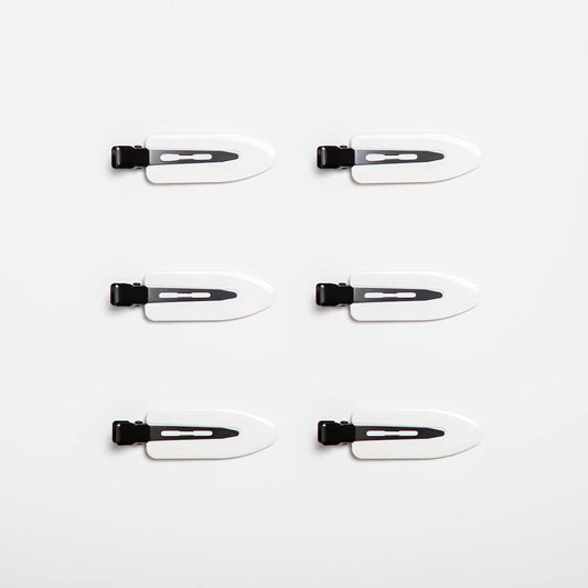 Creaseless No Bend Hair Clips (White/Black)