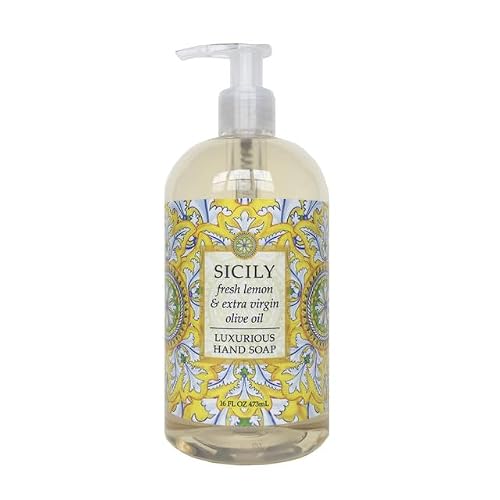 Greenwich Bay Trading Company Sicily Hand Soap - Moisturizing Shea Butter & Aloe Formula, 16 oz Bottle - Citrus & Herbal Scent, Gentle Liquid Soap