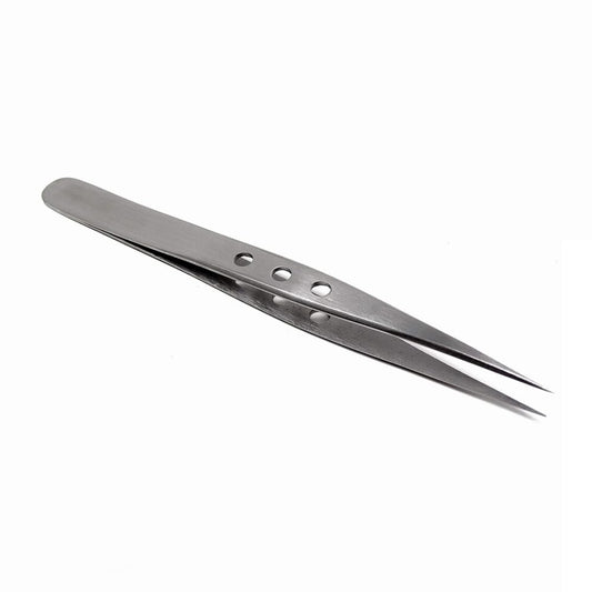 Professional Stainless Steel Tweezers 4.75" with Fine Precision Tips for Facial Hair, Splinter and Ingrown Hair Removal Used by Women & Men Beauty and Personal Care HIGH TECH INSTRUMENTS