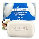 Exfoliating Bar Soap for Men & Women, Crystal Peel Luxury Microdermabrasion Hydrating & Exfoliating Body Soap Bar Solid Magnesium Mineral Scrub