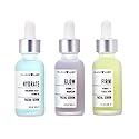 Valjean Labs Facial Serum, Combo Pack of Hydrate, Glow, and Firm | Supercharged, Targeted Skincare Ingredients | Paraben Free, Cruelty Free, Made