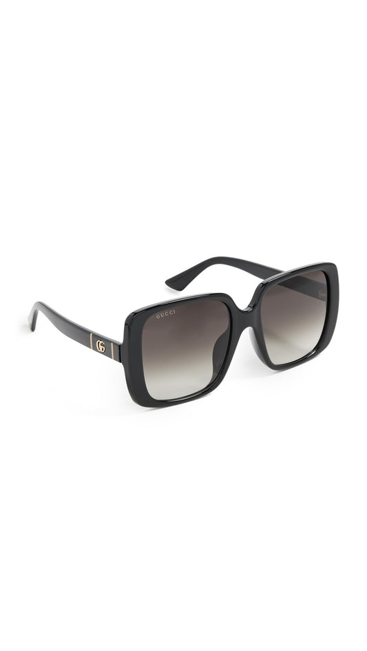 Gucci Women's Square Sunglasses, Black-Black-Grey, One Size