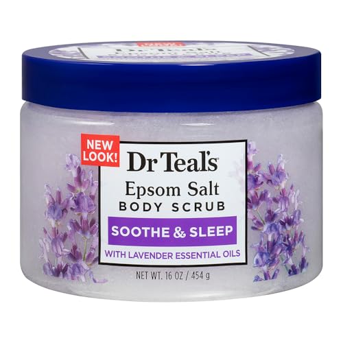 Dr Teal's Pure Epsom Salt Body Scrub, Soothe & Sleep with Lavender Essential Oils, 16 oz Beauty & Personal Care Dr Teal's