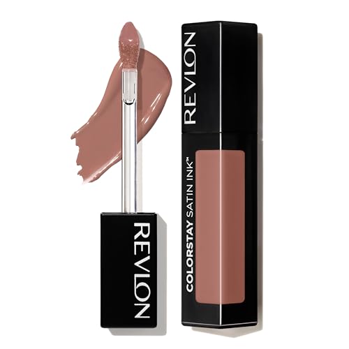 Revlon ColorStay Satin Ink Liquid Lipstick, Longwear Rich Lip Colors, Formulated with Black Currant Seed Oil, 001 Your Go-To, 0.17 fl oz