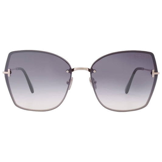 Tom Ford Nickie Smoke Mirror Butterfly Ladies Sunglasses FT1107 16C 62, Shiny Palladium
