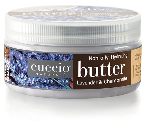 Cuccio Naturale Lavender & Chamomile Body Butter - 8 Ounce - Ultra-Hydrating, Non-Oily Formula for Silky Smooth Skin - Ideal for Daily Moisturization
