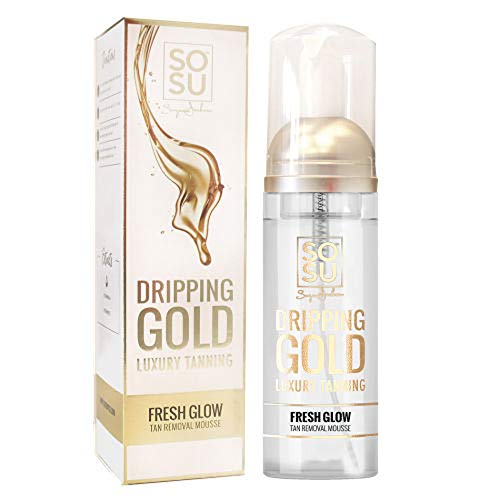 SOSU Dripping Gold Tan Removal Mousse 5 Oz! Enriched With Witamins A And E! Easy-To-Use Formula Gently & Effortlessly Tanning Remover! Vegan, Cruelty