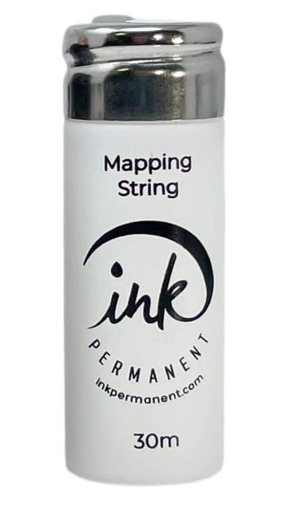 Ink Permanent White Brow Mapping String [100 Ft Bottles - 30 m] Pre-Inked String for Permanent Makeup and Microblading Supplies, Brow Mapping Kit