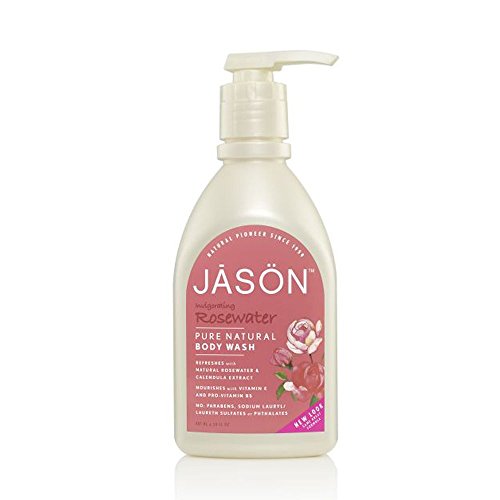 JASON NATURAL PRODUCTS BODY WASH,ROSEWATER SATIN, 30 FZ