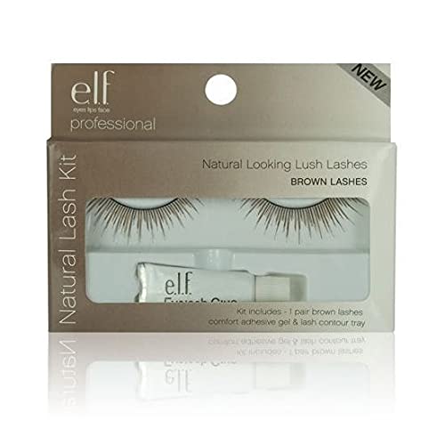 Natural Lash Kit, (1 Pair Brown Lashes, Adhesive, and Tray)