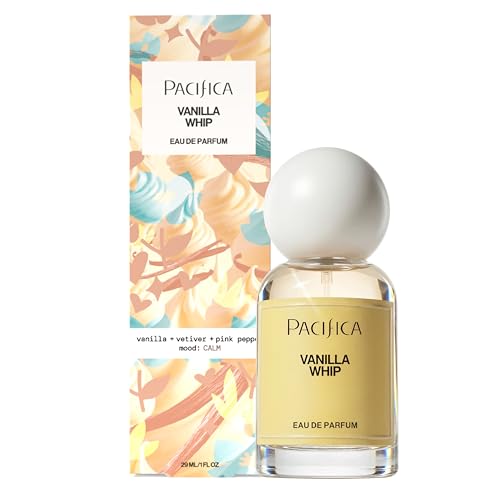 Pacifica Vanilla Whip Eau de Parfum; Sweet Gourmand Perfume for Women Spray | Warm Sugar Almond Bergamot Fragrance, Long Lasting | Botanical Clean Mood Perfume | Vegan, Cruelty-Free, Paraben-Free 1oz