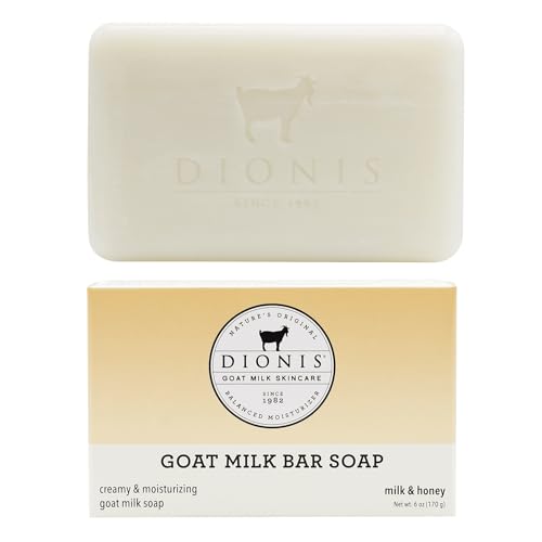Dionis Goat Milk Skincare 6oz Milk & Honey Scented Hand & Body Bar Soap - Moisturize, Restore, for All Skin Types, Non Greasy, No Residue - Cruelty