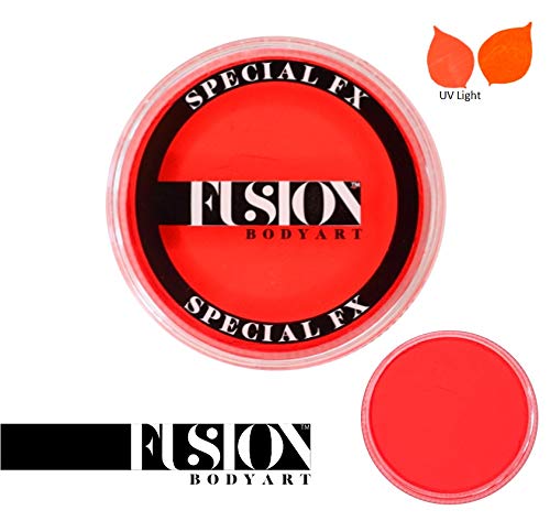 Fusion Body Art and FX Pro Special Effects Paint | Neon Orange (32gm), Professional Quality Water Activated Special FX Paint Supplies Single Color
