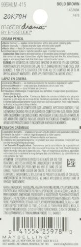 Maybelline New York Eye Studio Master Drama Cream Pencil Liner, Bold Brown 415, 0.01 Ounce
