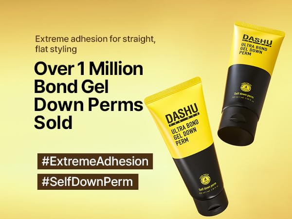 DASHU Down Perm Cream for Men 3.5oz - Korean Hair Straightening Perm Kit, Ultra Bond Gel, Helps Tame Frizzy Hair, Premium Perm Solution, 10-Minute