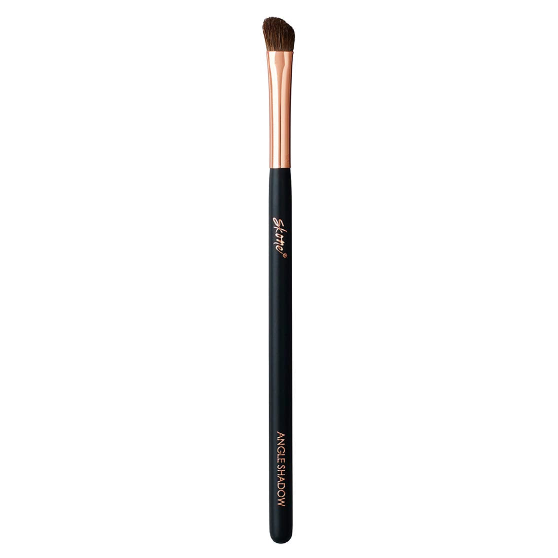 Skone Cosmetics Angle Shadow Brush - Luxe Premium Rose Gold and Synthetic Black Eye Shadow Angle Brush - Professional Grade Nylon Angled Shading