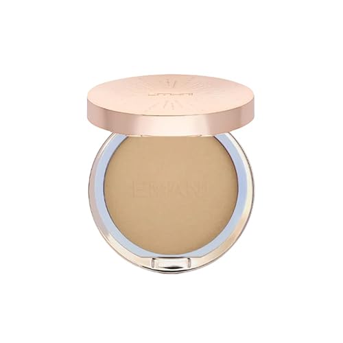Emani Flawless Matte Powder Foundation - Mineral Compact Makeup for Sensitive Skin, Buildable Coverage, Shine Control, Long-Lasting Finish Up