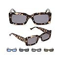 DIFF Indy Designer Rectangular Sunglasses for Women | Espresso Tortoise + Grey | 100% UVA/UVB Protection