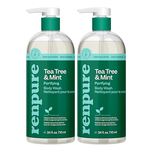 Renpure Tea Tree & Mint Body Wash - Cleanses, Invigorates & Refreshes Skin Without Over-Drying - For All Skin Types - Tea Tree Leaf Oil, Spearmint