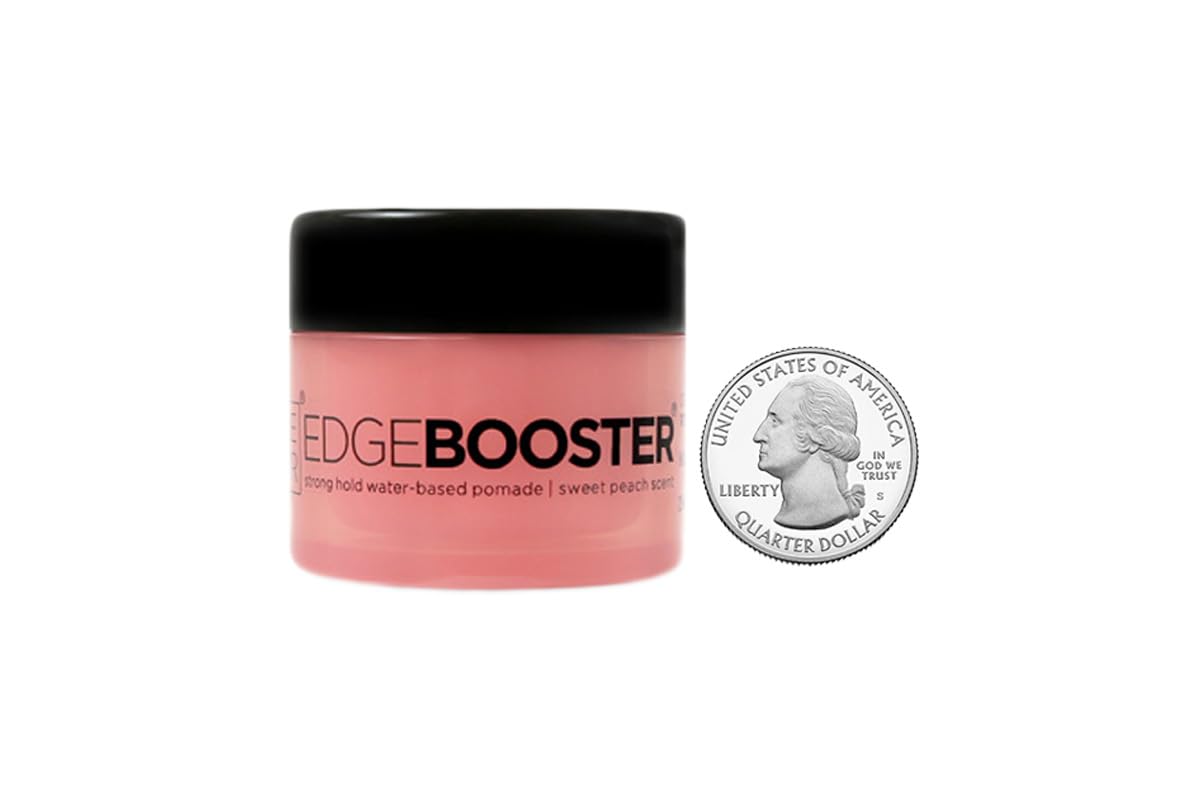 Style Factor EDGEBOOSTER Strong Hold Water-Based Pomade 0.85 Oz Mini Travel Size (0.85 Fl Oz (Pack of 1), Sweet Peach)