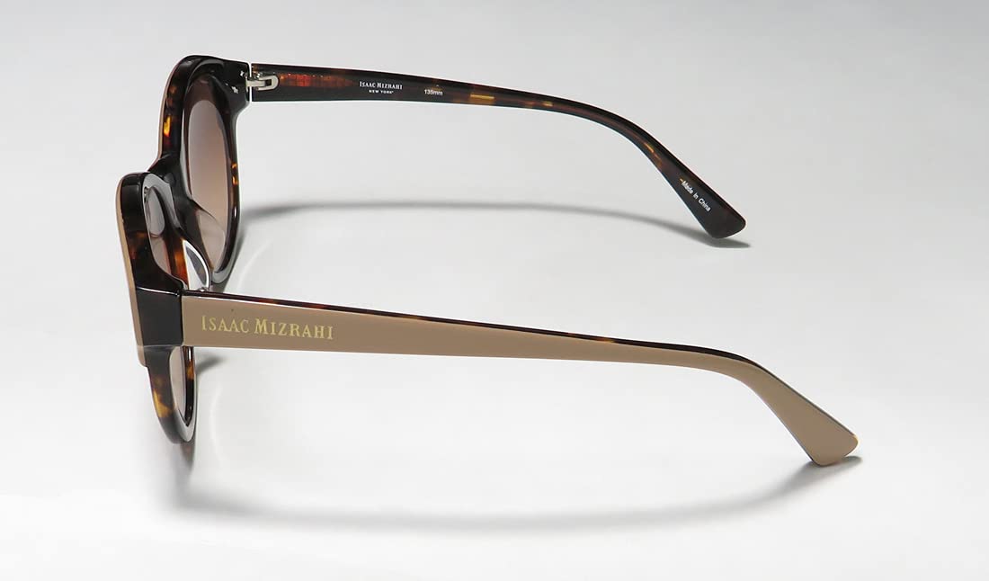 Isaac Mizrahi 30212 Womens/Ladies Cat Eye Full-rim Gradient Lenses Sunglasses/Shades (52-18-135, Beige/Tortoise)