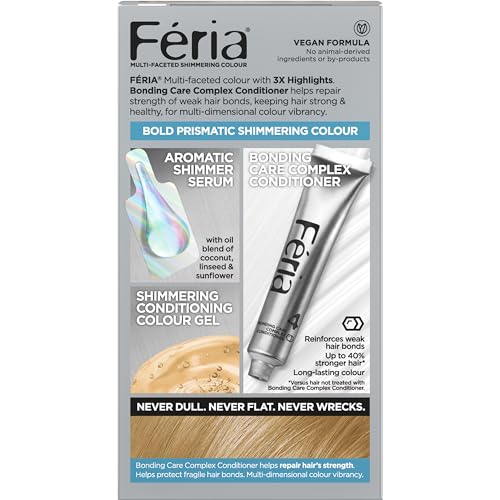 L'Oreal Paris Feria Multi-Faceted Shimmering Permanent Hair Color, 100 Pure Diamond (Very Light Natural Blonde), Pack of 1, Hair Dye