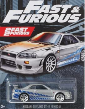 Hot Wheels 2017 Fast and Furious Nissan skyline GT-R R34 silver/blue 2 fast 2 furious 2/8