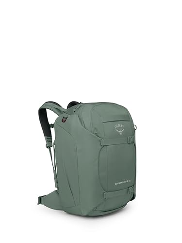 Osprey Sojourn Porter 46L Travel Backpack - Carry-On Compliant Luggage with StraightJacket Compression and Padded Laptop Sleeve - Durable Pack for International or Urban Travel, Koseret Green
