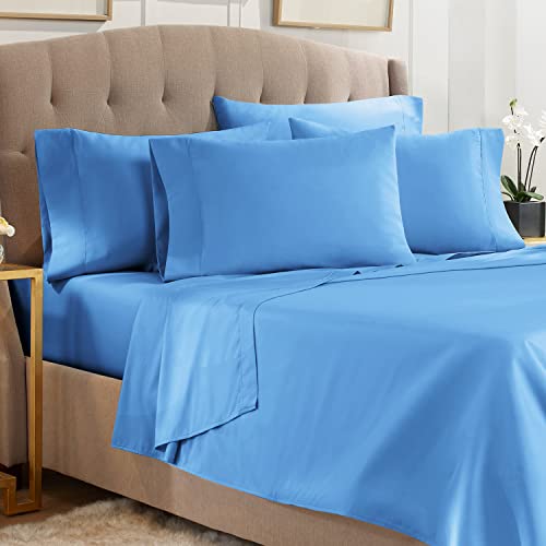 Empyrean Queen Sheets Set - 110 GSM 6 Piece Bed Sheets for Queen Size Bed, Double Brushed Queen Size Sheets, Soft Bedding Sheets & Pillowcases - Calm