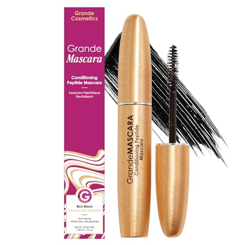 Grande Cosmetics GrandeMASCARA Conditioning Peptide Mascara - Buildable Volume & Length, Water-Resistant & Clump-Free - Lash & Extension Friendly