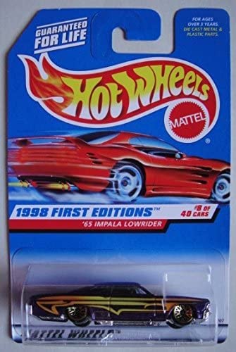 HOT WHEELS 1998 FIRST EDITIONS #8 OF 40 CARS, PURPLE '65 IMPALA LOWRIDER