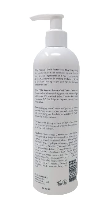 ISHA DNA Keratin System Curl Creme - Infused with Argan Oil and Coconut Oil - Moisturizing Frizz Free Bouncy Natural Soft Curls - Curling Cream