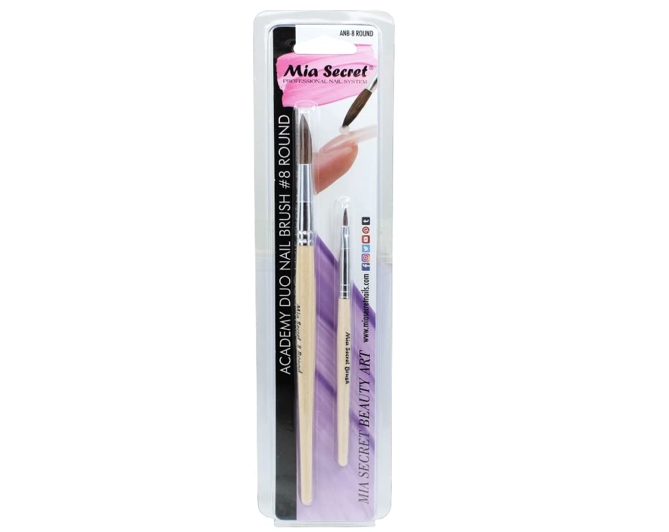 Mia Secret Nail Brush Academy Duo for Beginners Students Pick Yours ! (8 ROUND) Beauty & Personal Care Mia Secret