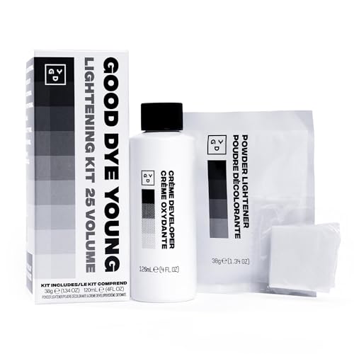 Good Dye Young Hair Lightener Kit with Dust Free Powder Lightener and 25 Volume Developer - Moisturizing Bleaching Kit - Vegan Hair Bleach (4 oz.)