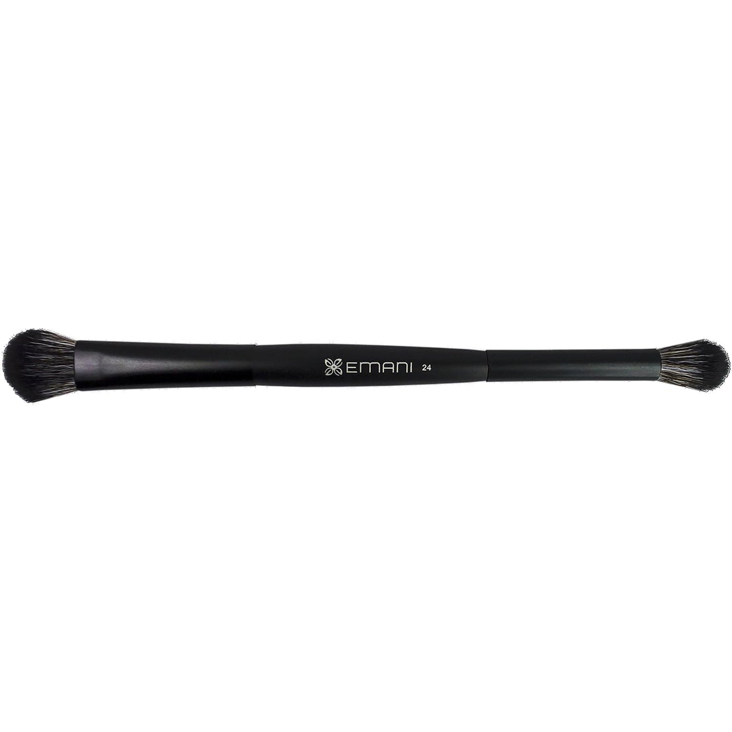 Emani Duo Shadow Blender Brush Double-Ended Makeup Brush - Fiber Bristles, Soft-Beveled Edges - 100% Vegan