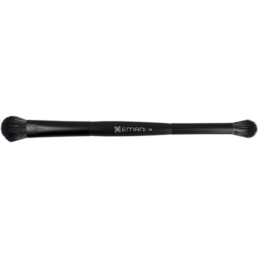 Emani Duo Shadow Blender Brush Double-Ended Makeup Brush - Fiber Bristles, Soft-Beveled Edges - 100% Vegan Beauty & Personal Care Emani